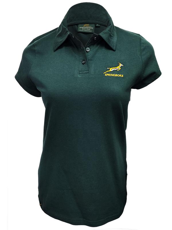 Ladies Springbok Golf Shirt Green Official Merchandise Ladies Springbok Golf Shirt Green Official Merchandise