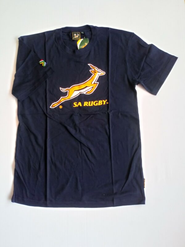 Springboks Back Print T Shirt Mens Springbok Print Navy - Official Merchandise